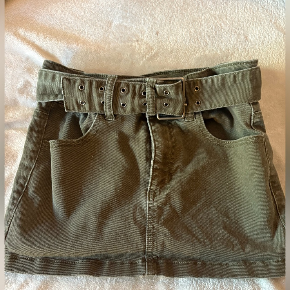 Girls RSQ Green Mini Cargo Skirt Casual
